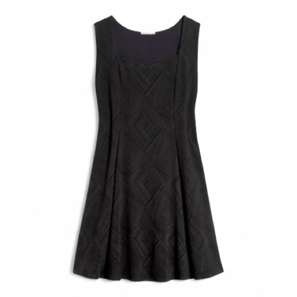 Le Lis AVA Black Textured Fit and Flare Mini Dress 2X